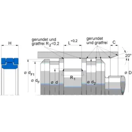 L27 165X140X18,4X12,5 PTFE B602 Freudenberg