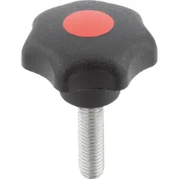 D1=40 M8x40 Edelstahl Form L, Deckel verkehrsrot Kipp