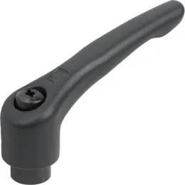 KLEMMHEBEL GR.4 M10, STAHL SCHWARZ RAL9005 STRUKTURMATT, KOMP:STAHL KIPP