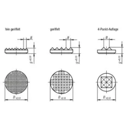 Norelem Auflageplatte Hartmetall rund, 4-Punkt-Auflage