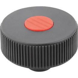 Form K D=40 M5, Deckel verkehrsrot Edelstahl Kipp