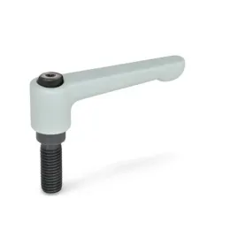 Ganter Verstellbare Klemmhebel, gerade, Silber GN302-63