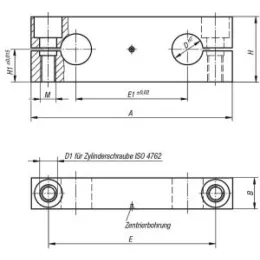 Traverse beweglich A=85 14x28 Aluminium, D=12 Norelem