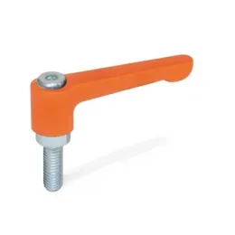 Ganter Verstellbare Klemmhebel, gerade, Orange GN302.2-78