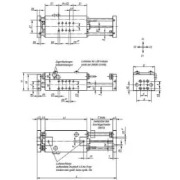 Linearmodul pneumatisch Gr. 1, C=80, mit zwei Rundführungen Norelem