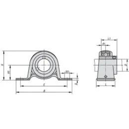 Gehäuselagereinheit Stehlager, D=20, Stahl BPP Norelem