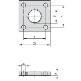 Montageflansch M12x1 Stahl H=4, L=25 Norelem