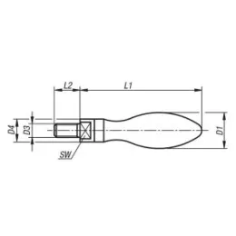 Drehbarer Ballengriff, Stahl Form E, D1=16 Norelem