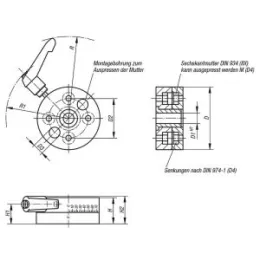 Drehscheibe H=20 Aluminium, Edelstahl D=54 Norelem