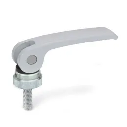 Ganter Exzenterspanner GN927-63, Kunststoff-Auflagescheibe mit Stellmutter, silber, RAL 9006