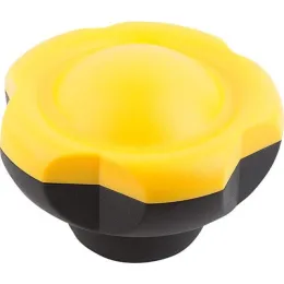 Klemmgriff D=63 M12 Deckel rapsgelb Edelstahl Kipp