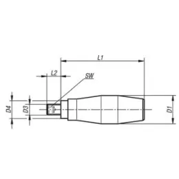Drehbarer Ballengriff, gerade Form, D1=31, l1=95 Norelem