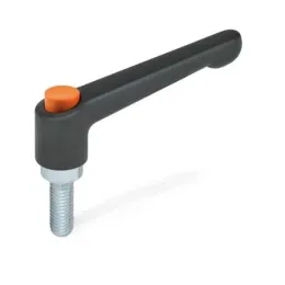 Ganter Klemmhebel, Griff Schwarz, Knopf Orange GN303.2-30