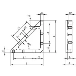 Montage-Winkel L=180 Aluminium Norelem