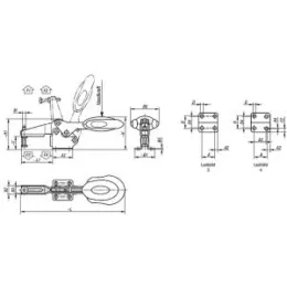 Schnellspanner horizontal M12 Fuss waagrecht Sicherheitsverriegelung Norelem