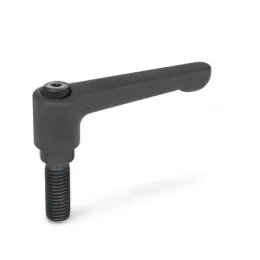 Ganter Verstellbare Klemmhebel, gerade, Schwarz GN302-63