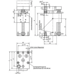 Hubeinheit pneumatisch Gr. 9, C=100, mit Rundführung Norelem