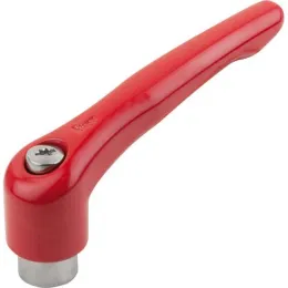 KIPP KLEMMHEBEL GR. 2 M06, ZINK ROT RAL3003 KUNSTSTOFFBESCHICHTET, KOMP: EDELSTAHL