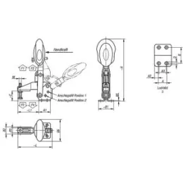 Schnellspanner vertikal M8 grün Fuss waagr., Sicherheitsv. Edelstahl Norelem