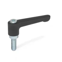 Ganter Verstellbare Klemmhebel, gerade, Schwarz GN302.2-