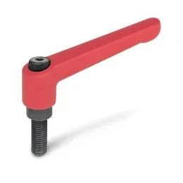 Ganter Verstellbare Klemmhebel, Rot-Strukturmatt GN300-22