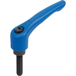 KLEMMHEBEL GR.5 M16X30, STAHL BLAU RAL5017 STRUKTURMATT, KOMP:STAHL KIPP