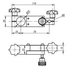 Messuhrenhalter mit Feineinstellung, Aluminium Norelem