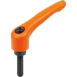 KIPP KLEMMHEBEL GR. 4 M12X25, ZINK ORANGE RAL2004 STRUKTURMATT, KOMP: STAHL