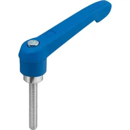 KLEMMHEBEL GR.5 M16X45, KUNSTSTOFF BLAU RAL5017, KOMP:STAHL BLAU-PASSIVIERT KIPP