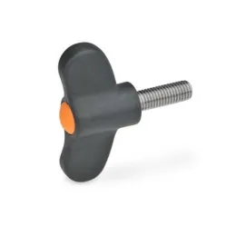 Ganter Flügelschrauben, Edelstahl GN633.1, orange, RAL 2004, matt