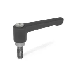 Ganter Verstellbare Klemmhebel, gerade, Edelstahl, Schwarz GN302.1-63