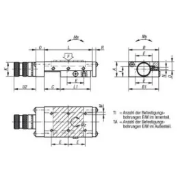 Schwalbenschwanz-Schlittenführung mit Mikrometerspindel B=75 GG, L=105 Norelem