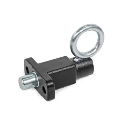 Ganter Rastbolzen, Stahl, mit Anschraubflansch, mit Rastsperre, mit Zugring GN722.5