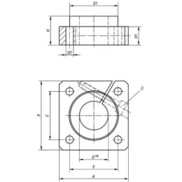 Flanschwellenbock Aluminium, D=30 Norelem