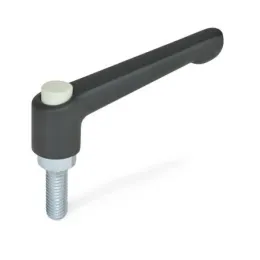 Ganter Klemmhebel, Griff Schwarz, Knopf Grau GN303.2-63