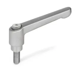 Ganter Verstellbare Edelstahl-Klemmhebel GN300.5-45, mit Schraube, matt gestrahlt, mit Innensechsrund