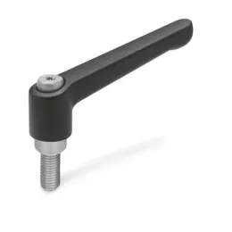 Ganter Verstellbare Klemmhebel, Edelstahl, Schwarz GN300.1-92