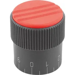 Dosierknopf Gr. 1 D=5h8 Form C, Deckel verkehrsrot Kipp