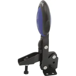 vertikal M6 blau Fuss waagrecht, Sicherheitsverriegelung Kipp