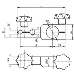Messuhrenhalter L=130 Aluminium Norelem