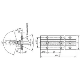 Wellenunterstützung Gr. 16 L=600 A=45, Aluminium Norelem