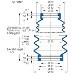MFB V6-292 26X34X170 42CR764 Freudenberg