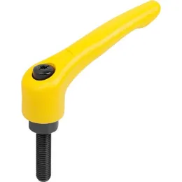 KLEMMHEBEL GR.4 M12X50, STAHL GELB RAL1021 STRUKTURMATT, KOMP:STAHL KIPP
