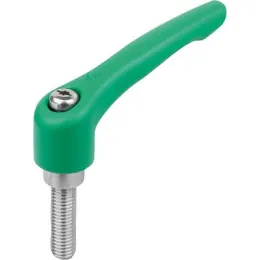 KLEMMHEBEL GR.3 M10X40, ZINK GRÜN RAL6032 STRUKTURMATT, KOMP:EDELSTAHL KIPP