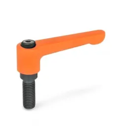 Ganter Verstellbare Klemmhebel, gerade, Orange GN302-45