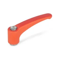 Ganter Verstellbare Klemmhebel GN604.1, Kunststoff, Buchse Edelstahl, orange, RAL 2004, matt