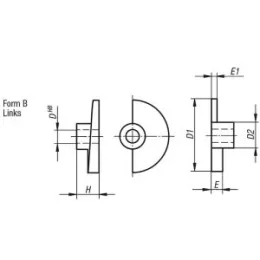Türriegel links, Form B, D=10 Norelem
