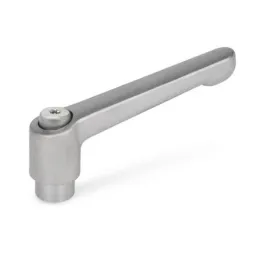 Ganter Verstellbare Edelstahl-Klemmhebel GN300.5, mit Buchse, matt gestrahlt, mit Innensechsrund