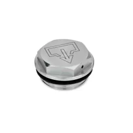 Ganter Verschlussschrauben, Aluminium GN741, mit Entlüftungsbohrung, mit DIN-Ablasssymbol, blank