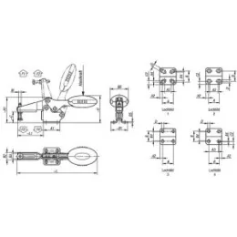 Schnellspanner horizontal M12 grün Fuss waagrecht Norelem